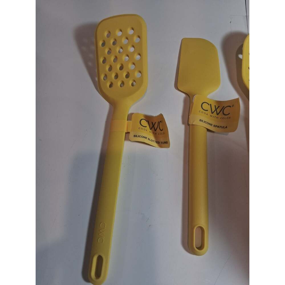 CWC Cook With Color Yellow Silicone Kitchen Utensils 5-Piece Set NWT - Picture 4 of 8
